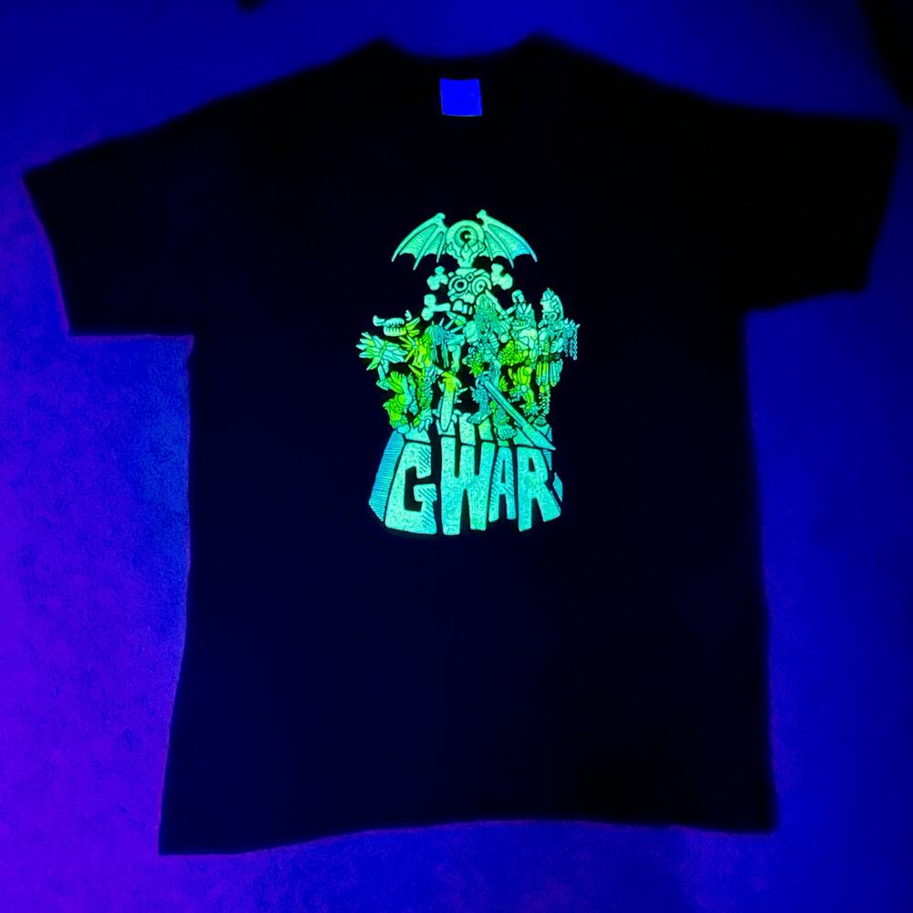 Vintage 90s GWAR Glow In The Dark Band Tee Slave Pit Single Stitch Sz L